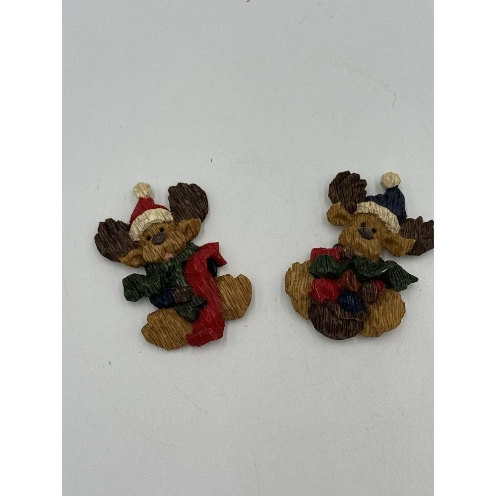 Pair Of‎ Christmas Dog Moose Magnets